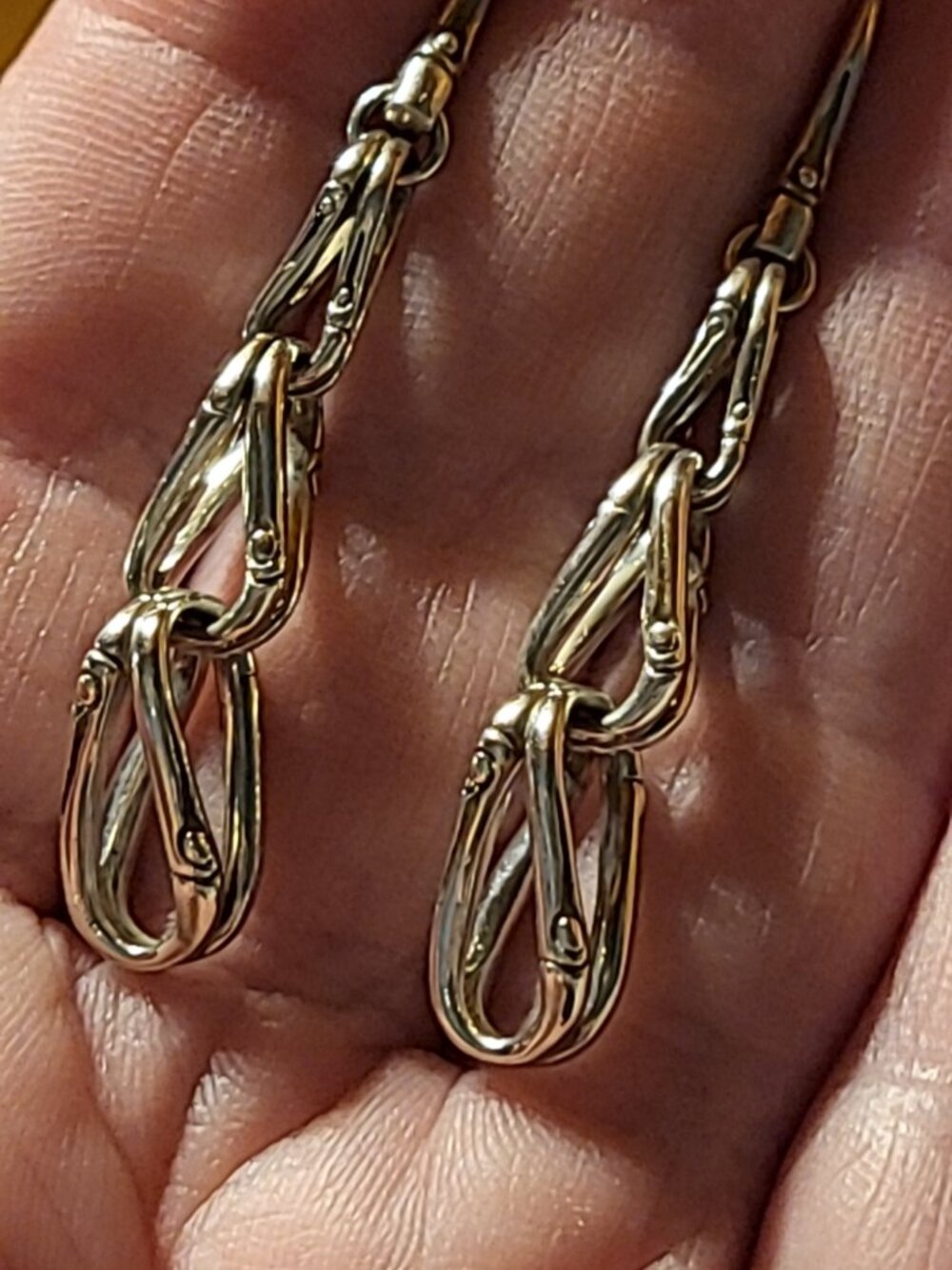 John Hardy bamboo drop dangle sterling silver earrings